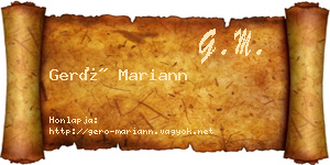 Gerő Mariann névjegykártya