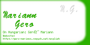mariann gero business card